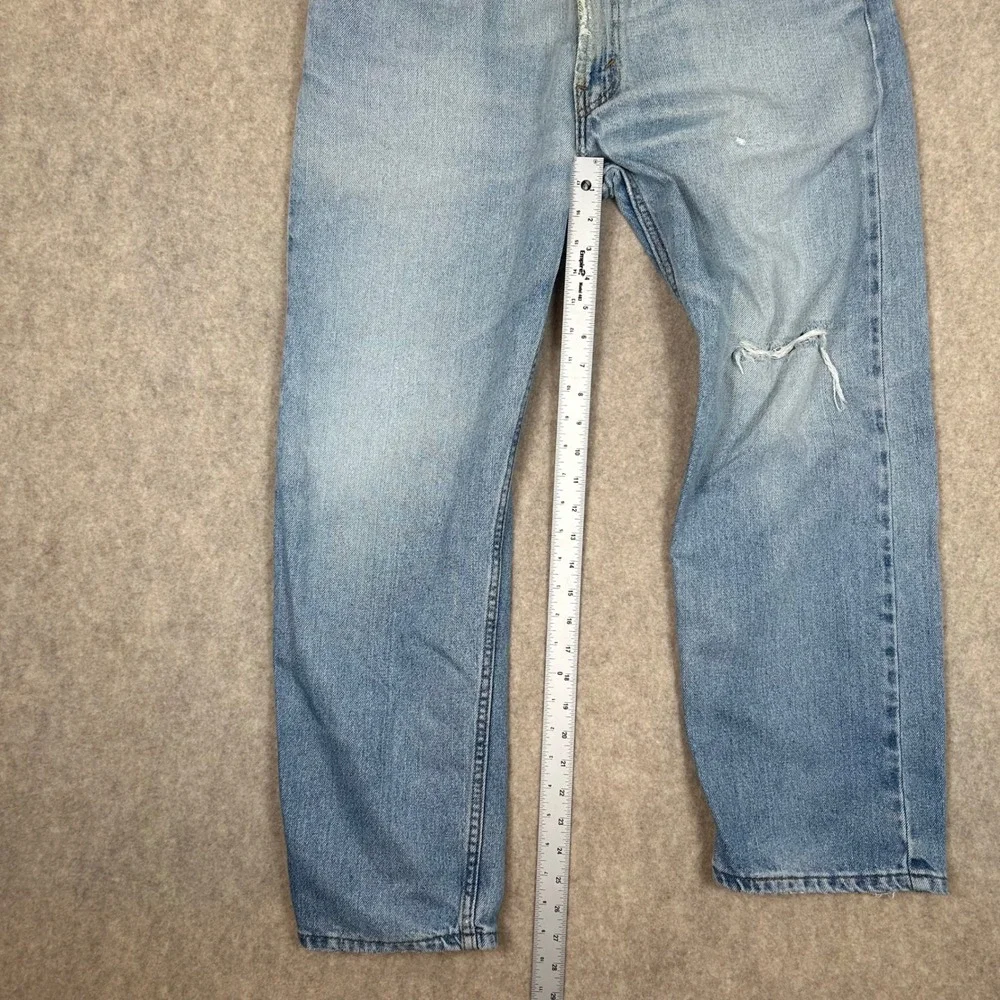 Levi's 505 Regular Fit Jeans Mens 36x29 Light Wash Denim Straight Leg 00505-4891